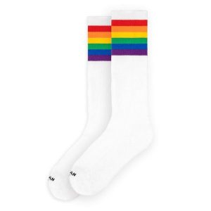Skarpety American Socks Rainbow Pride do kolan. Białe skarpetki AMERICAN SOCKS, bez wzorów. Za 84,56 zł.