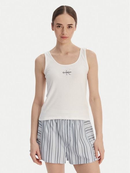 Calvin Klein Underwear Top LV00QS7603 Biały Slim Fit. Białe topy Calvin Klein Underwear, xl, bez wzorów, z bawełny, bez kołnierzyka, bez ramiączek. Za 129,99 zł.