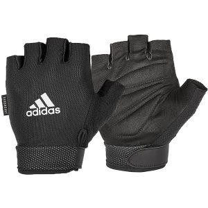 Rękawice fitness z regulacją Essential. Czarne rękawiczki ADIDAS, bez wzorów. Za 96,99 zł.