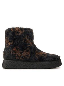 Guess Botki United FLFUTD FUR10 Czarny. Czarne botki Guess, z aplikacjami, z materiału, bez obcasa, na płaskiej podeszwie, bez zapięcia. Za 419,99 zł.
