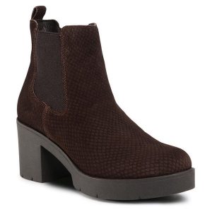 Botki Lasocki. Brązowe botki Lasocki, bez wzorów, bez obcasa, na słupku, bez zapięcia. Za 111,99 zł.