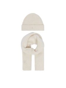 Calvin Klein Jeans Zestaw szalik i czapka Knitted Scarf Beanie Giftbox LVCKFJP00N Kremowy. Białe szaliki Calvin Klein Jeans, bez wzorów, z bawełny. Za 209,99 zł.