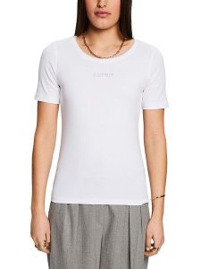 ESPRIT Koszulka w kolorze białym rozmiar: XL. Białe bluzki ESPRIT, xl, bez wzorów, z bawełny, bez kołnierzyka, bez ramiączek. Za 39,77 zł.