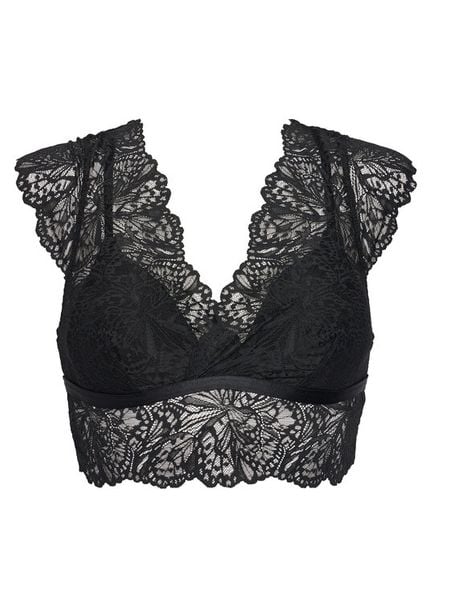 Hunkemöller Biustonosz top Posie 302448 Czarny. Czarne biustonosze Hunkemöller, m, bez wzorów, z syntetyku, bez kołnierzyka, bez ramiączek. Za 139,99 zł.