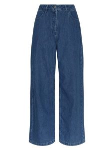 MOSS COPENHAGEN Dżinsy - Loose fit - w kolorze niebieskim rozmiar: XL. Niebieskie jeansy Moss Copenhagen, bez wzorów, z bawełny, z podwyższonym stanem. Za 167,67 zł.