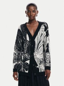 Desigual Kardigan Halifax 24WWJF26 Czarny Regular Fit. Czarne kardigany Desigual, z syntetyku. Za 519,99 zł.