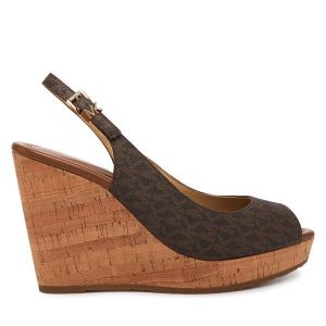 Sandały MICHAEL Michael Kors. Brązowe sandały MICHAEL Michael Kors, bez wzorów, bez obcasa, na koturnie, bez zapięcia. Za 493,99 zł.