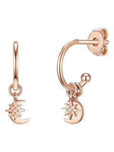 Nahla Jewels Pozłacane kolczyki-półkreole z cyrkoniami rozmiar: onesize. Białe kolczyki Nahla Jewels, z cyrkonią, pozłacane. Za 92,21 zł.