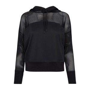 Damska bluza z kapturem Urban Classic Mesh. Czarne bluzy Urban Classics, bez wzorów, z meshu, z kapturem. Za 183,50 zł.