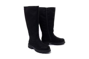 RIEKER Z9176-00 black, kozaki damskie. Czarne kozaki Rieker, na zimę, bez wzorów, bez obcasa, na obcasie, bez zapięcia. Za 419,90 zł.
