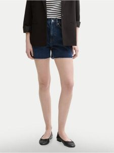 Tom Tailor Denim Szorty jeansowe 1045651 Granatowy Regular Fit. Niebieskie szorty TOM TAILOR DENIM, bez wzorów, z bawełny. Za 129,99 zł.