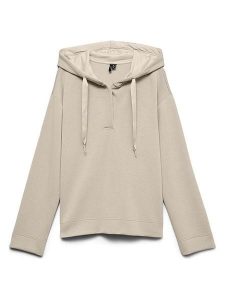 Vero Moda Bluza w kolorze beżowym rozmiar: XS. Brązowe bluzy Vero Moda, xs, bez wzorów, z kapturem. Za 144,95 zł.