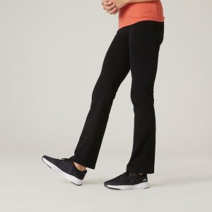 Legginsy fitness damskie Domyos. Czarne legginsy DOMYOS, bez wzorów, z bawełny. Za 69,99 zł.