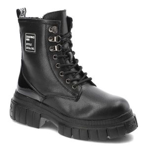 Czarne Botki Filippo Modne Skórzane Buty. Czarne botki Filippo, na zimę, z aplikacjami, z lakierowanej skóry, bez obcasa, na obcasie, bez zapięcia. Za 259,00 zł.