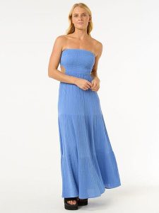 Rip Curl Sukienka "Premium Surf" w kolorze niebieskim rozmiar: L. Niebieskie sukienki Rip Curl, l, bez wzorów, z bawełny, bez kołnierzyka, bez ramiączek, maxi. Za 170,87 zł.