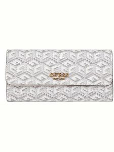 Guess Portfel w kolorze biało-szarym - 20 x 10 x 2 cm rozmiar: onesize. Białe portfele Guess, z aplikacjami, z materiału. Za 184,46 zł.