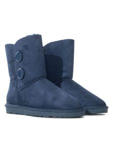 ISLAND BOOT Botki zimowe "Elisa" w kolorze niebieskim rozmiar: 37. Niebieskie botki Island Boot, na zimę, z aplikacjami, bez obcasa, bez zapięcia. Za 120,93 zł.