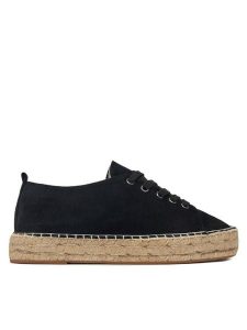 DeeZee Espadryle ZF230819 Czarny. Czarne espadryle DeeZee, bez wzorów, z materiału, bez obcasa. Za 119,99 zł.