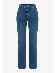 More & More Dżinsy - Slim fit - w kolorze granatowym rozmiar: 34. Niebieskie jeansy More & More, bez wzorów, z bawełny, z podwyższonym stanem. Za 122,96 zł.