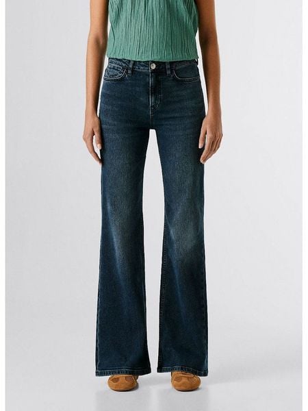 Pepe Jeans Dżinsy - Flared fit - w kolorze granatowym rozmiar: W32/L32. Niebieskie jeansy Pepe Jeans, z aplikacjami, z jeansu, z podwyższonym stanem. Za 245,38 zł.