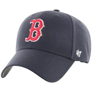 Czapka z daszkiem dla dorosłych MLB Boston Red Sox MVP Cap. Niebieskie czapki 47 Brand, bez wzorów, z materiału, sportowe. Za 139,00 zł.