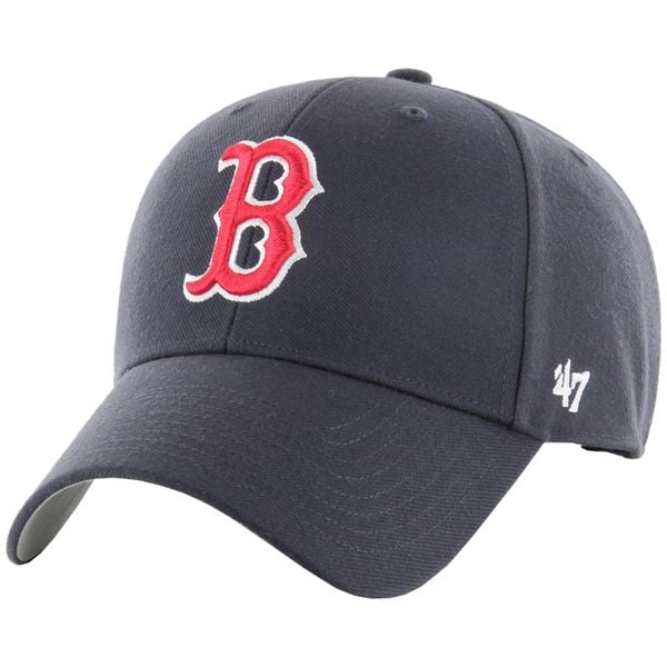 Czapka z daszkiem dla dorosłych MLB Boston Red Sox MVP Cap. Niebieskie czapki 47 Brand, bez wzorów, z materiału, sportowe. Za 139,00 zł.
