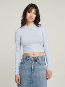 G-Star Koszulka w kolorze błękitnym rozmiar: M. Niebieskie bluzki G-Star, m, bez wzorów, z bawełny, retro, bez kołnierzyka, bez ramiączek. Za 113,36 zł.