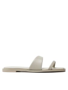 Calvin Klein Klapki Flat Slide Lth HW0HW02071 Beżowy. Brązowe klapki Calvin Klein, bez wzorów, ze skóry, bez obcasa. Za 429,99 zł.