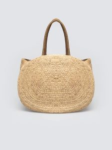 Torebka damska pleciona beżowa Haiti 801. Brązowe shopper bag Big Star, bez wzorów, ze splotem, do ręki, duże, bez dodatków. Za 229,99 zł.