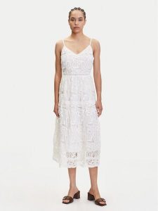 YAS Sukienka letnia Lifa 26037183 Biały Regular Fit. Białe kombinezony YAS, na lato, bez wzorów, z syntetyku, bez kołnierzyka, bez ramiączek. Za 319,99 zł.
