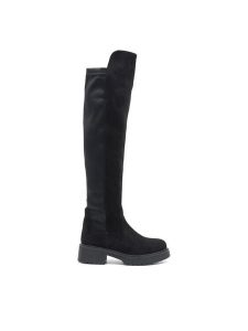 Jenny Fairy Muszkieterki JO-ANN WS5889-05 Czarny. Czarne kozaki Jenny Fairy, bez wzorów, z materiału, bez obcasa, na płaskiej podeszwie, bez zapięcia. Za 179,99 zł.