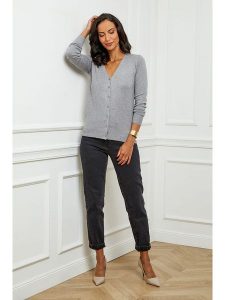 Soft Cashmere Kardigan w kolorze szarym rozmiar: 38/40. Szare kardigany Soft Cashmere, z kaszmiru. Za 123,45 zł.