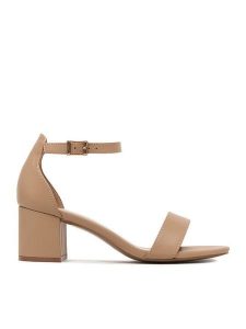 JENNY Sandały CEO-WS0730-06 Beżowy. Brązowe sandały Jenny, bez wzorów, z syntetyku, bez obcasa, na słupku, bez zapięcia. Za 119,99 zł.