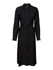Vero Moda Sukienka "Debby" w kolorze czarnym rozmiar: S. Czarne sukienki Vero Moda, na co dzień, s, bez wzorów, z tkaniny, klasyczne, bez kołnierzyka, bez ramiączek, midi, proste. Za 61,46 zł.