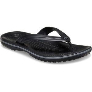 Japonki damskie Crocs Flip. Czarne klapki Crocs, bez wzorów, z jeansu, bez obcasa. Za 169,99 zł.