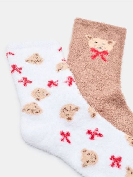 Skarpetki ze wzorem 2 pack - biały. Białe skarpetki Sinsay, bez wzorów. Za 12,99 zł.