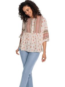 WITT WEIDEN Bluzka w kolorze biało-pomarańczowo-oliwkowym rozmiar: 46. Białe bluzki WITT WEIDEN, bez wzorów, z wiskozy, bez kołnierzyka, bez ramiączek. Za 43,99 zł.