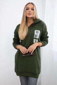 Bluza z kapturem z naszywkami khaki. Brązowe bluzy KESI, l, z aplikacjami, z bawełny, z kapturem. Za 278,10 zł.