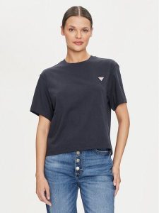 Guess Jeans T-Shirt W4YI05 K8HM0 Granatowy Regular Fit. Niebieskie t-shirty Guess Jeans, xs, z aplikacjami, z bawełny, bez kołnierzyka, bez ramiączek. Za 79,99 zł.