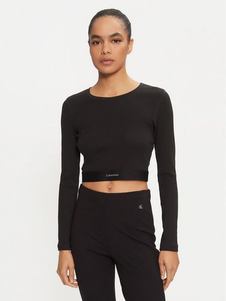 Calvin Klein Underwear Bluzka 000QS7217E Czarny Slim Fit. Czarne bluzki Calvin Klein Underwear, l, bez wzorów, z bawełny, bez kołnierzyka, bez ramiączek. Za 139,99 zł.