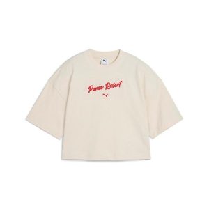 Puma Koszulka Premium Ess Oversized Graphic 62977687. Brązowe koszulki sportowe Puma, bez wzorów, bez ramiączek. Za 97,99 zł.