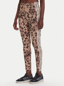 Adidas Legginsy Animal Print 3-Stripes JM1865 Beżowy Slim Fit. Brązowe legginsy ADIDAS, bez wzorów, z bawełny. Za 149,99 zł.