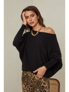 Joséfine Sweter "Hajos" w kolorze czarnym rozmiar: L. Czarne swetry oversize Joséfine, l, bez wzorów, z kaszmiru, bez ramiączek. Za 152,99 zł.