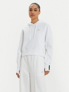 Lacoste Bluza SF0281 Biały Regular Fit. Białe bluzy Lacoste, bez wzorów, z bawełny, bez kaptura. Za 399,99 zł.
