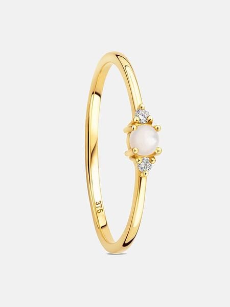 Revoni Złoty pierścionek z diamentem i perłą rozmiar: 54. Żółte pierścionki Revoni, z diamentem, złote. Za 861,99 zł.