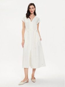 Tamaris Apparel Sukienka koszulowa Cutro TAW0525 Écru Regular Fit. Kombinezony Tamaris Apparel, bez wzorów, z wiskozy, bez kołnierzyka, bez ramiączek. Za 379,99 zł.