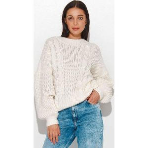 Numinou Sweter w kolorze kremowym rozmiar: onesize. Brązowe swetry oversize Numinou, bez wzorów, z wełny, bez ramiączek. Za 96,60 zł.
