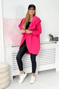 Bluza z krótkim suwakiem fuksja. Czerwone bluzy KESI, l, bez wzorów, z bawełny, bez kaptura. Za 355,46 zł.
