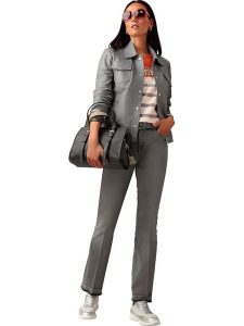 Heine Dżinsy - Slim fit - w kolorze szarym rozmiar: 48. Szare jeansy Heine, z aplikacjami. Za 101,23 zł.