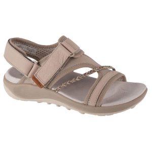 Sandały damskie, Terran 4 Backstrap W Sandal. Brązowe buty trekkingowe Merrell, ze skóry, bez zapięcia. Za 349,99 zł.